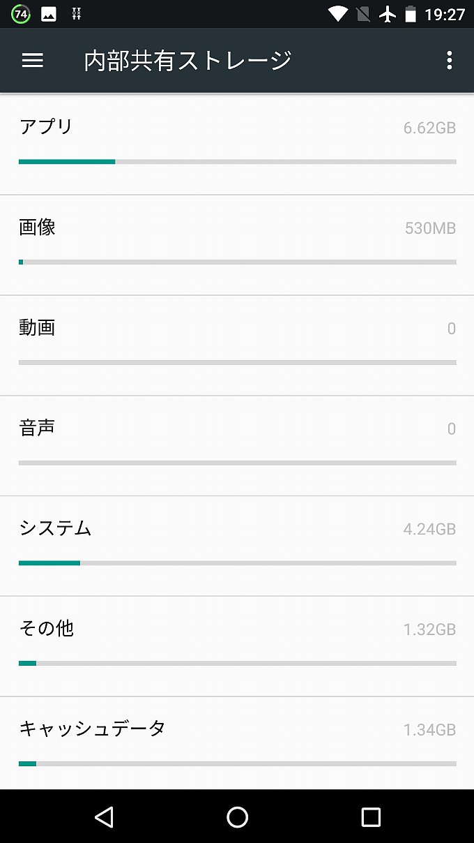 アップデート後のストレージ容量その2