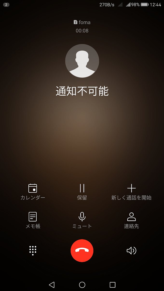 SIM2のFOMAで受話可能