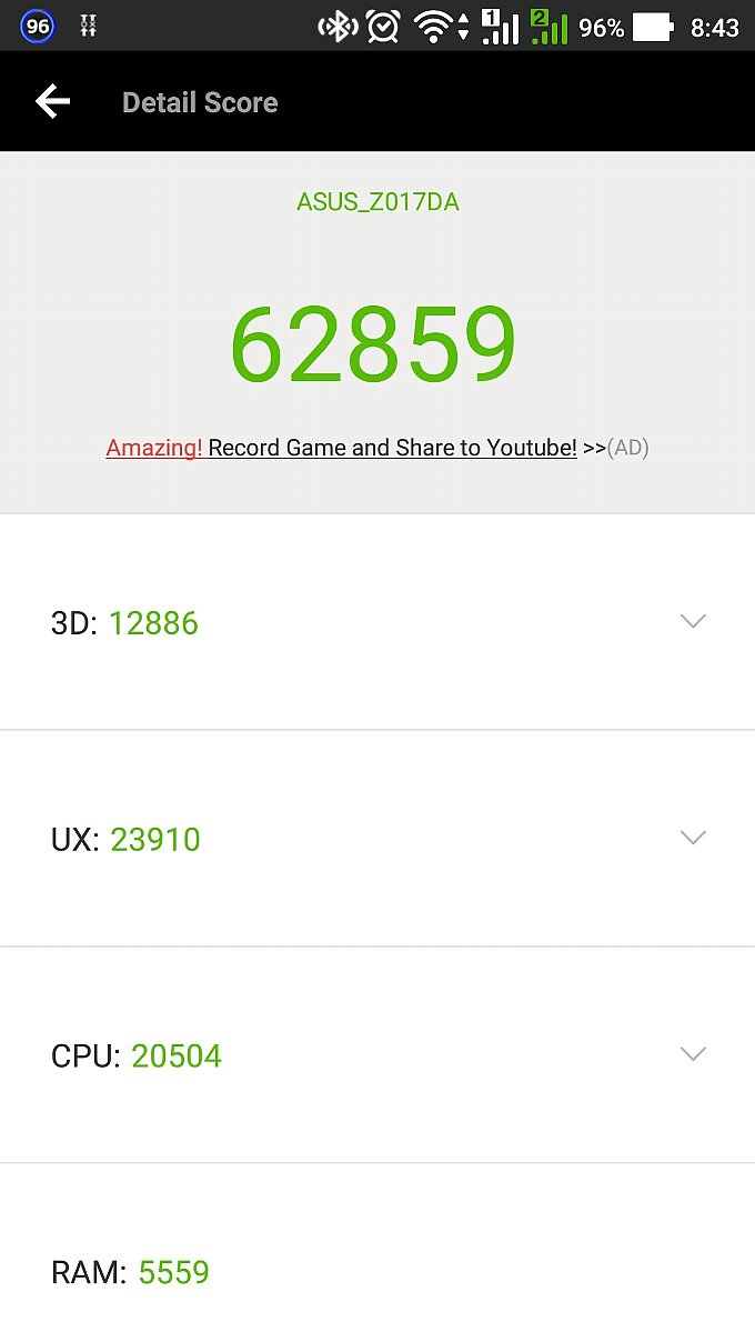 ZenFone 3 の AnTuTu スコア