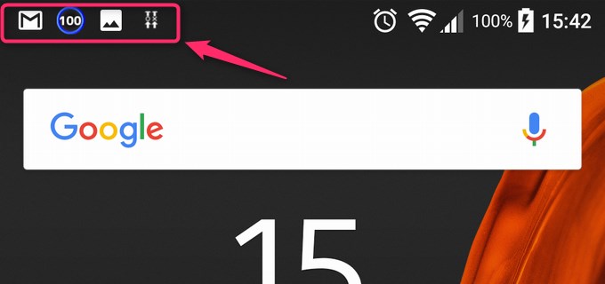 Xperia XZ の ステータスバー