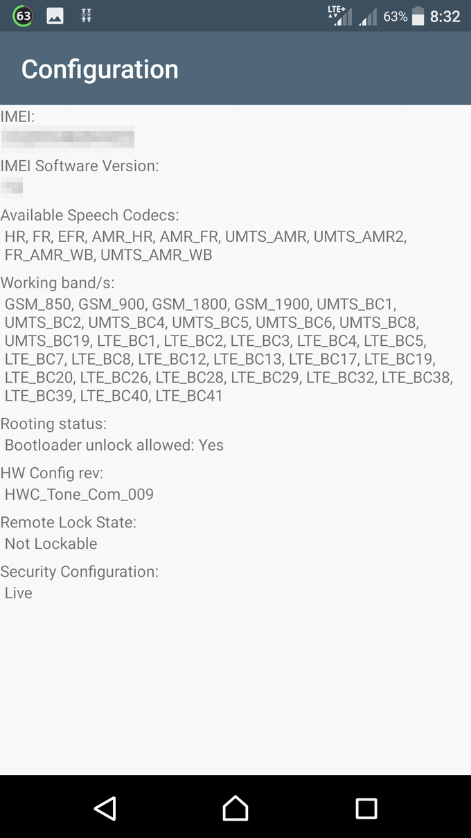 Xperia XZ F8332が使える周波数帯