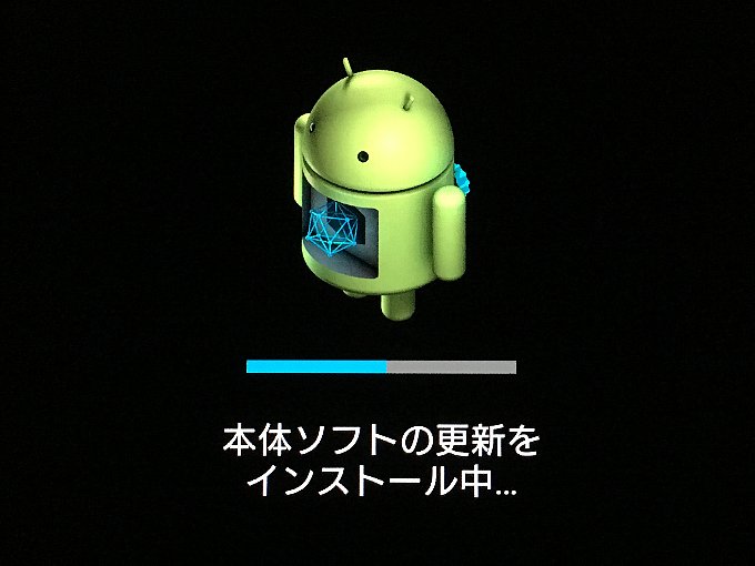 アップデート中に表示される「ドロイド君」