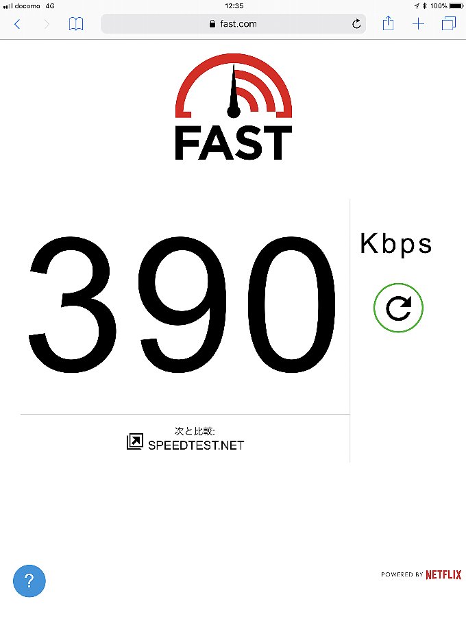 0 SIMのfast.comでの結果
