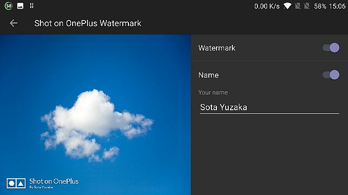 撮影時にウォーターマークを付けることが出来るようになりました
