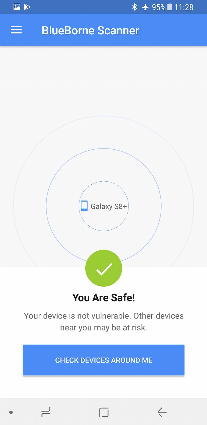 今回のアップデートによってGalaxy S8+のBlueBorne対策が完了