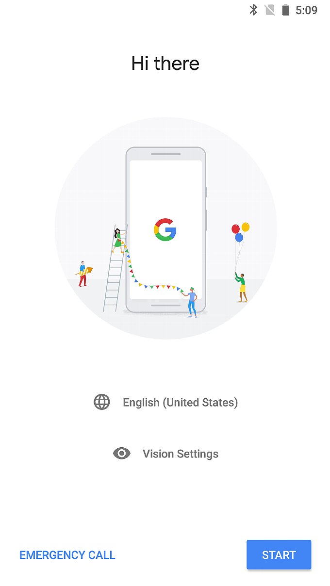 Pixel2の初期セットアップ画面