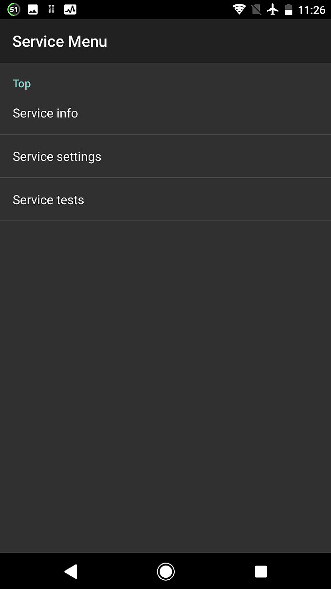 「 Service Menu 」が表示される