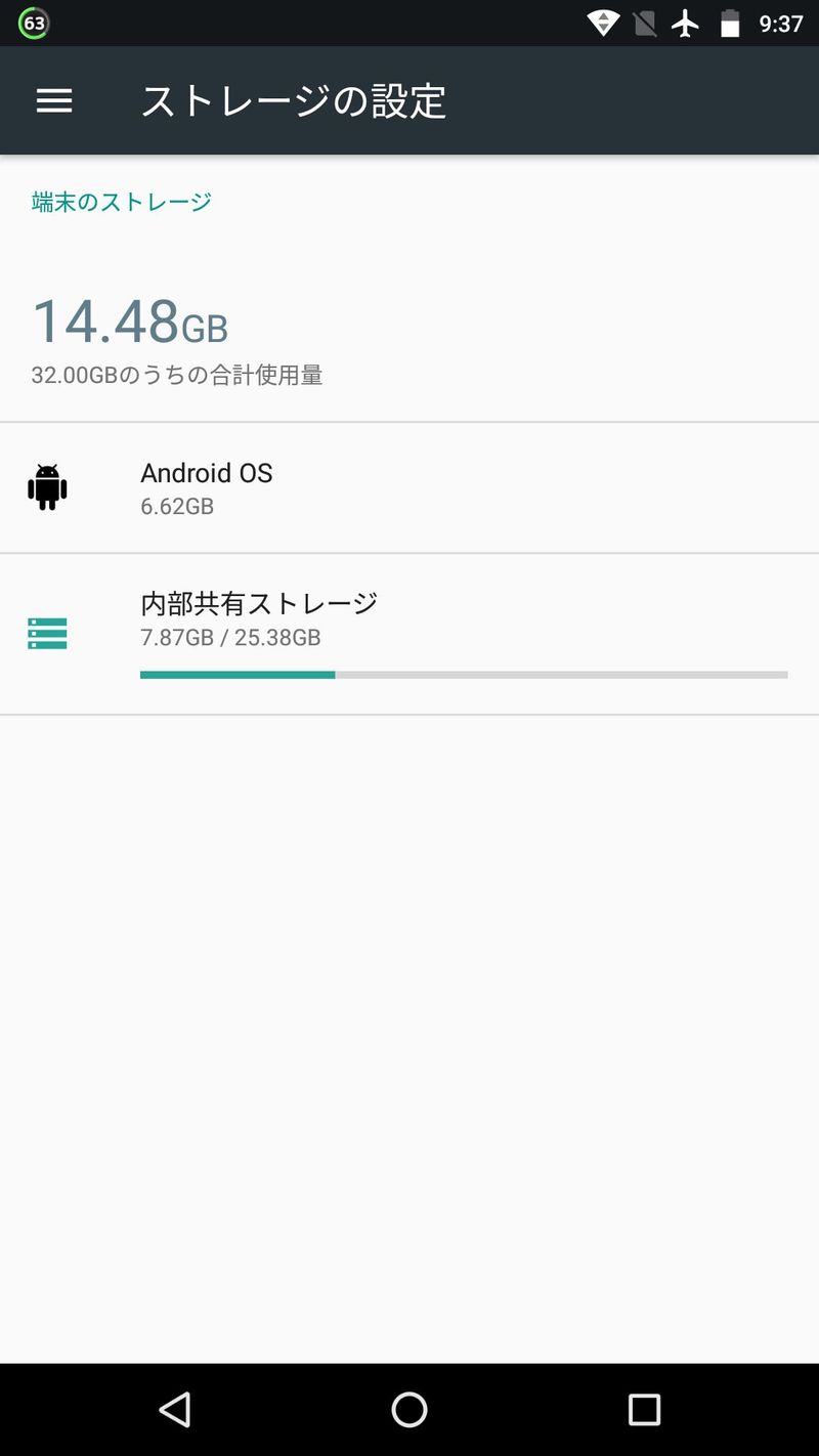 アップデート前後でシステムの容量には変化無し