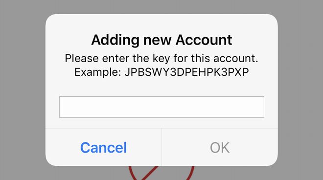 上記の文字列をAuthyアプリに手入力するのは大変