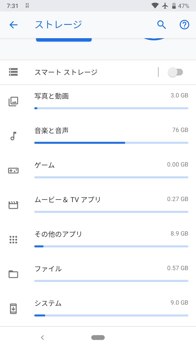 アップデート後はシステムの容量が9.0GBにまで減少(-3GB)