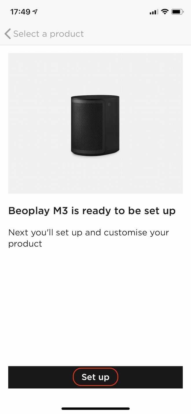 この画面では「Set up」をタップします
