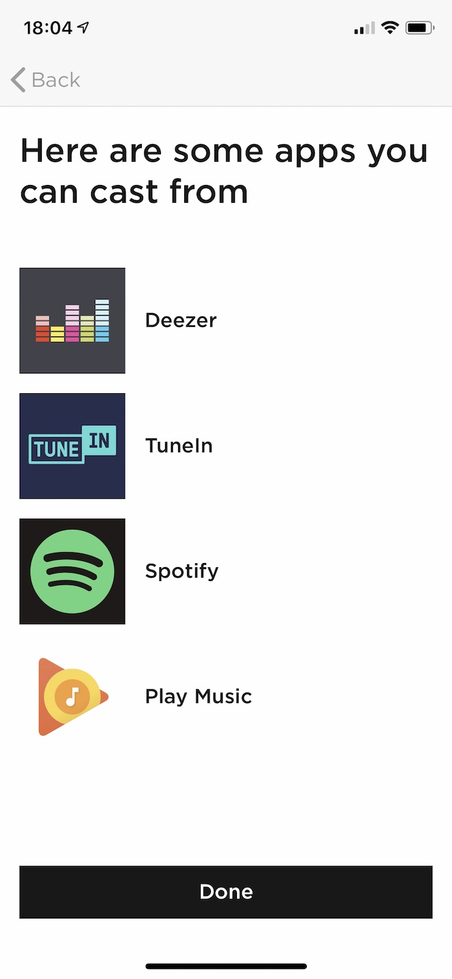 AirPlayではなくGoogle Castを使って他のアプリの音声をスピーカーから流すこともできます